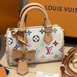 Louis Vuitton x Murakami Nano Speedy White Multicolor Monogram